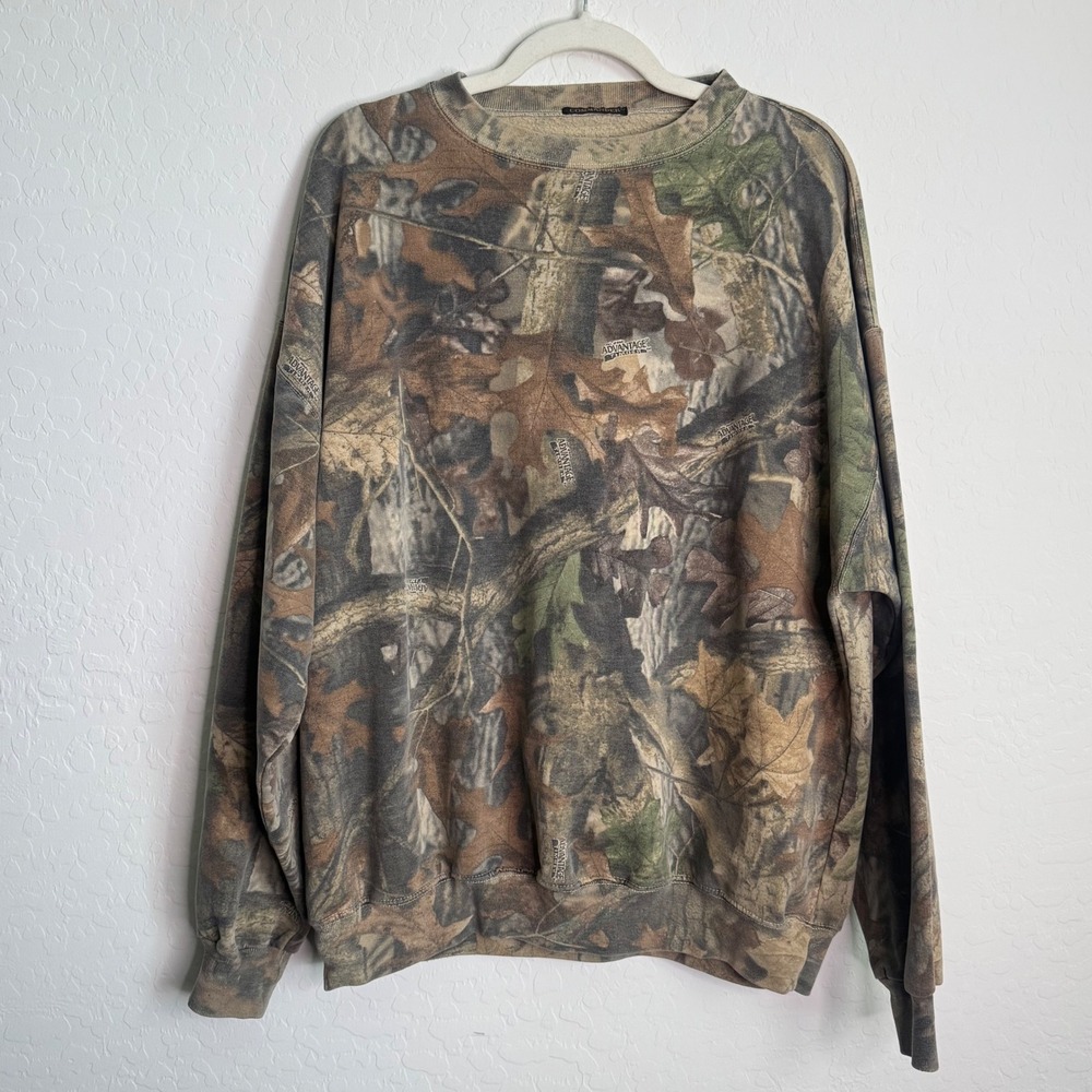 VTG Commander Advantage Timber Camo Sweatshirt XL Hunting Pullover Gorpcore